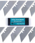 Ten Pack Utility Knife Blades Refills For Box Cutters, Heavy Duty SK5 High Carbon Steel Razor Blades with storage box.