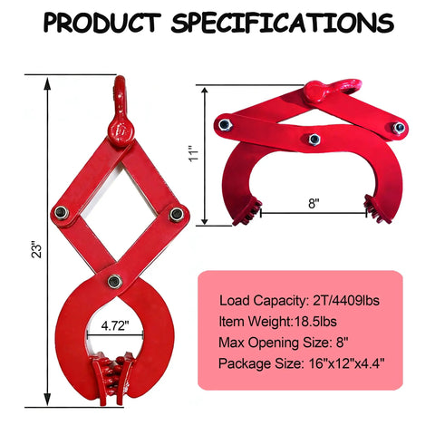 Heavy Duty Pallet Jack Puller Clamp, 4409 Lbs Capacity With 8 Inch Jaw Opening, Built Solid Steel Construction Handles Weighty Loads Like A Champ, Shop Tested Hardware For Rough Jobs And Daily Grind