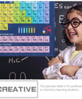 Child in lab coat with Two Pack Periodic Table Poster Set 40x60 cm Laminated Chemistry Wall Chart For Classroom And Home Study