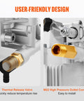 Heavy Duty Pressure Washer Pump Replacement With Three Quarter Inch Shaft Horizontal Mount 3400 PSI Max 2.5 GPM M22 Outlet Connect