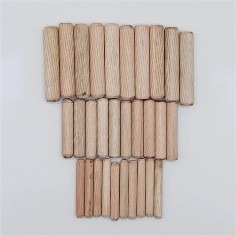Pro Grade 900 Pieces Wooden Dowel Pins Kit For Woodworking Doweling Jig Set Round Fluted Wooden Plugs Pins And Rods Locator Furniture Fittings In 6mm And 10mm Sizes Handy For Crafts And DIY Projects, assorted hardwood dowel pins