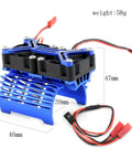 Beefy Dual 15000 RPM RC Brushless Motor Cooling Fan With 42mm Aluminum Heatsink For 4274 4068 4268 Motors front view