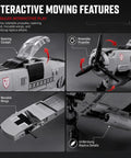 Image showcasing FW-190 Fighter Aircraft Build Kit With 503 Pieces For Adults And Hobbyists features like rotatable propeller