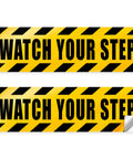 Caution Floor Decals 10x3 Inches Yellow Reflective Stickers For Steps Waterproof Self Adhesive Signage Watch Your Step