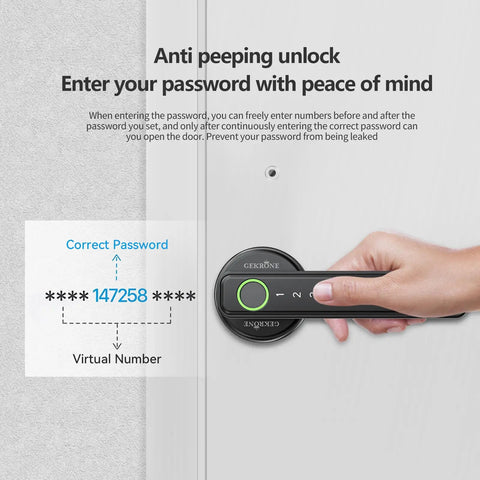 Smart Lever Door Lock With Fingerprint And Keyless Entry, Tuya App Control, Bluetooth touchscreen with keypad use
