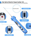 Dominox Electric Hot Wire Foam Cutter 4 Inch Styrofoam Hot Knife Pen Tool showing indicator light and temperature adjustment features.