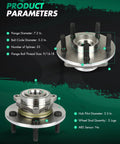 Two Front Wheel Hub And Bearing Assembly Set For Dodge Ram 1500 2002 To 2008 Left And Right 515072 OE Replacement