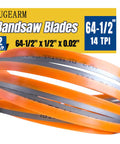 Two Pack 64-1/2 Inch Band Saw Blades for Metal Cutting, 0.020 Inch Thick, 1/2 Inch Wide, Bi-Metal M42 High Speed Steel, 14 TPI