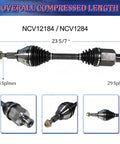Front CV Axle Set For Dodge Ram 1500 2002 To 2011 4WD Left And Right Replacement Shaft Compatible With Laramie SLT SRT10 Sport SXT Models Heavy Duty Construction High Tensile Steel For Tough Road Conditions, 23 5/7 inch, 33 and 29 splines