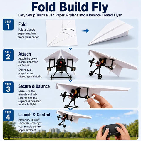 Transform Paper Airplanes Into Dope RC Planes With This DIY Electric Flight Kit Featuring Gyro Stabilizer instructions image