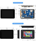 Slick Esp32-S3 Maker Board With A Smooth 3.5 Inch Ips Capacitive Touchscreen and detailed dimensions from multiple angles.