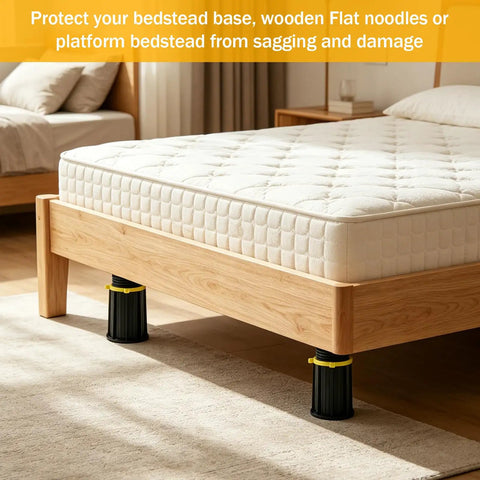 Heavy Duty Adjustable Bed Support Legs Four Pack No Fuss Height Stabilizers For Mattress Frame Center Post Anti Sag Foundation under bed.