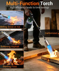 Heavy Duty Propane Weed Torch With 30 Inch Long Arm Flamethrower Tough As Nails Design igniting wood and melting ice.