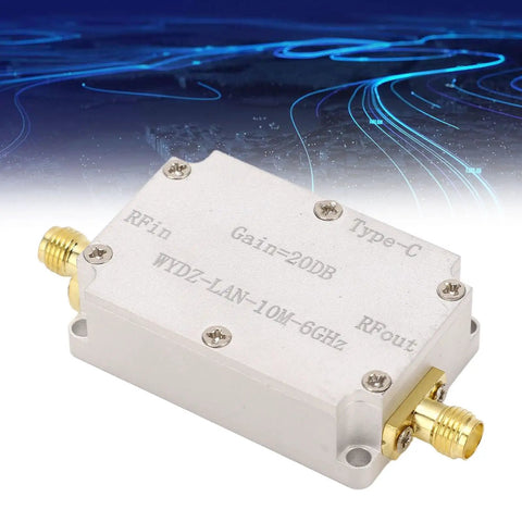 Low Noise RF Amplifier 10 MHz To 6 GHz 20 DB LNA With High Flatness SMA Female Output, aluminum alloy housing