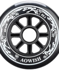 90 Millimeter Inline Skate Wheels For Speed Skating, 88A Outdoor Replacement Wheels, Set Of Four, Grippy Long Lasting Black Wheels, No Bearings