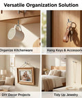 Level Up Your Home Storage Game With These 100 Pack Stainless Steel L Hooks Right Angle Screw Eye Hooks Rust Resistant Wall Mounts For Keys Jewelry And Quick Office Ready Setup Anytime Now arranged for kitchen storage and jewelry organization.