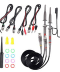 Oscilloscope Probe Kit 100MHz With 10 To 1 And 1 To 1 Switchable Bandwidth Clip Probes BNC To Minigrabber Test Leads Interchangeable Tips