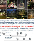 Diagram and uses of 2 Pack 50W Cool White LED Flood Light Outdoor IP65 Waterproof Low Voltage 12V 60V AC DC Wall Mount.