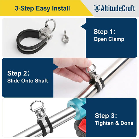 Rugged 28mm Shaft Clamp Ring For String Trimmer And Weed Eater Adds Secure Harness Hang Point Sturdy Suspension Loop No Sweat Setup For Yard Essentials