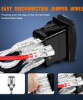 Waterproof DPDT 7 Pin Rocker Switch with jumper wires for 12V 24V systems, easy disconnection shown in close-up