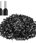 1000 Pcs Wire Ferrules Kit For 14 AWG 2.5mm2 Copper Insulated Crimp Connectors Black Cord End Terminals Heavy Duty Tin Plated