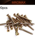 M7 x 50mm Confirmat Screws for Wood, Carbon Steel Self-Drilling Inner Hex Drive, Bronze Finish, 20-Piece Set displayed
