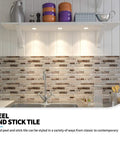 Peel And Stick Brick Kitchen Backsplash Self Adhesive Wall Tiles Stone Design Brown 10 Sheets above kitchen sink