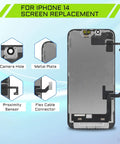 IPhone 14 6.1 Inch Screen Replacement With Proximity Sensor And Earspeaker Flex Cable, 3D Touch LCD Digitizer Full Assembly