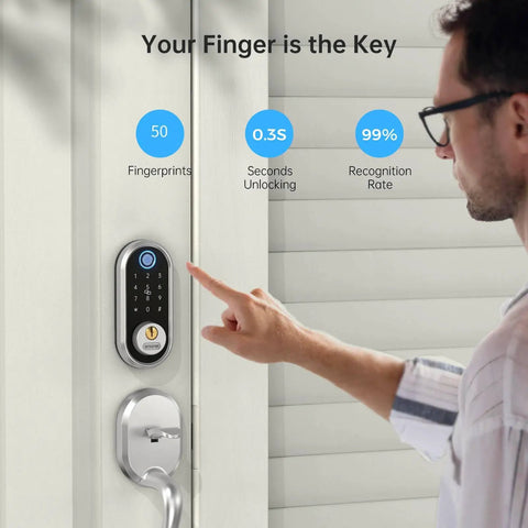 Slick Keyless Smart Deadbolt With Lightning Fast Fingerprint Reader And Digital Keypad For Heavy Duty Home Security Plus Remote App Access That Delivers Pure Convenience And Absolute Zero Sweat Daily