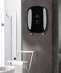 Instant Tankless Water Heater With Smart Digital Flow Valve Delivers Quick 3000w On Demand Hot Water For Kitchen Counter Or Bath Tub Setup So You Can Keep It Moving, mounted on wall in modern bathroom.