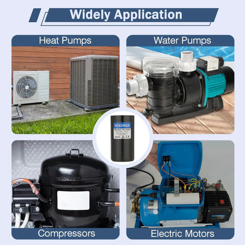 Heavy Duty Round Motor Start Capacitor CD60 216-259uF 330V AC 50/60Hz for heat pumps, water pumps, compressors, and motors