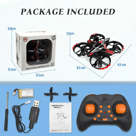 Mini Gesture Control Drone For Kids With Remote And Dual Battery Indoor Outdoor RC Aircraft Pocket Size Micro Drone