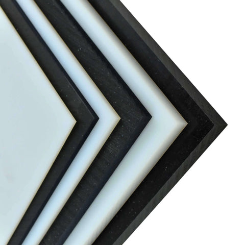 Stack of UHMW Polyethylene Plastic Sheets, 1/8 Inch Thick, 24x24 Inch Board, Ultra High Molecular Weight Wear Resistant Material