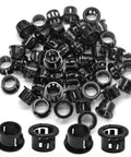 50 Pack 1/2 Inch Cable Snap Bushing Grommet Protector Black Round Nylon, Snap In Shield For Wires And Hoses