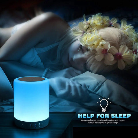 Go-To Smart Touch Bedside Lamp With Bluetooth Speaker Dimmable Color Night Light Outdoor Table Lamp Easy Control