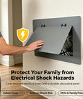 Slick Drywall Access Panel With a Quick Grab Ring Pull Handle for Plumbing Cleanouts and Electrical Boxes in use against wall.