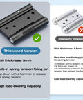Ranbo 4-inch heavy-duty stainless steel double-spring hinge; thickened 3mm version left, standard right.