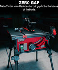 Zero Clearance Table Saw Insert Plate With Adjustable Height For A Flush Surface And Tight Cuts No Gap Dado Throat Plate Upgrade Fits TS630700 Table Saws No Fuss Install Hardware Included For Quick Precision Machining installed on a red table saw