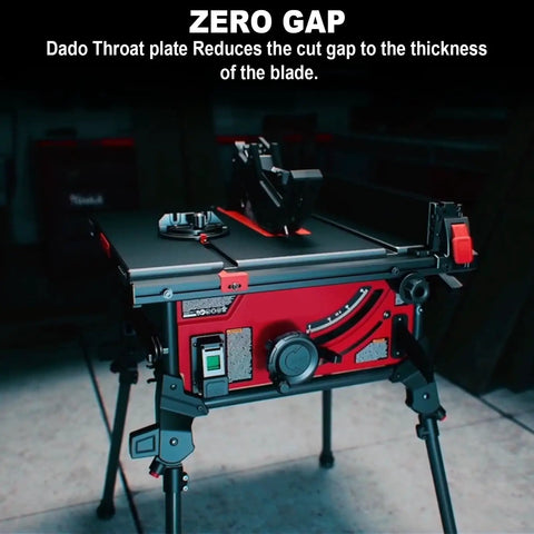 Zero Clearance Table Saw Insert Plate With Adjustable Height For A Flush Surface And Tight Cuts No Gap Dado Throat Plate Upgrade Fits TS630700 Table Saws No Fuss Install Hardware Included For Quick Precision Machining installed on a red table saw