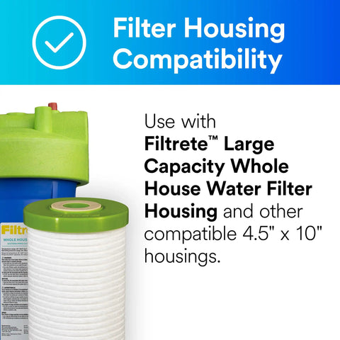 Filter housing compatibility for Large Capacity Whole House Grooved Replacement Water Filter 4WH-HDGR-F01 1-Pack for 3WH-HD-S01.