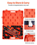 Impact Socket Set 3/4 Inch Drive Heavy Duty Pro Grade 27 Piece Standard SAE And Metric Sockets case with handle and slots