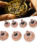 Rose Gold Watch Crown Replacement Kit Long Lightweight Portable Repair Tools Set 7 Pieces Alloy Diversified Sizes For DIY
