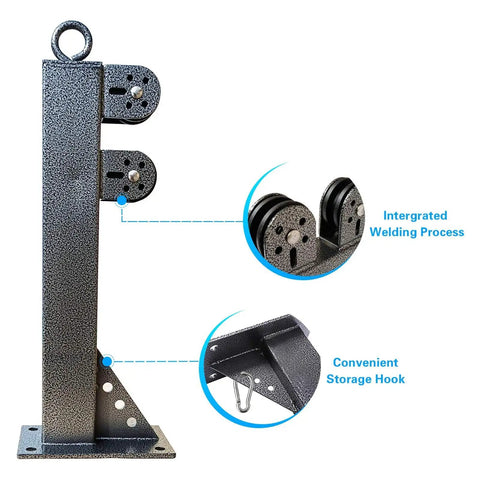 Wall Mount Lat Pulldown System With Pulldown Bar, Tricep Rope, Resistance Bands, Loading Pin And Cable Pulleys steel frame