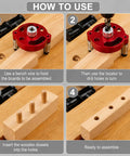 How to use Self Centering Dowel Jig Kit For Knockout Drill Guide Locator Alignment with heavy duty bushings, drilling holes.