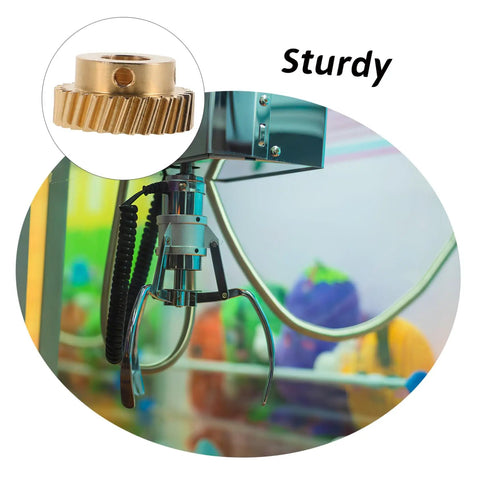 Beef Up Your Claw Machine With Dual Gear Upgrade For Stronger Grip And Stable Catch Precision Worm Gear And Pinion Replacement Parts For Toy Claw Machines Compatible With Various Models. brass worm gear close-up on claw machine with metal claw