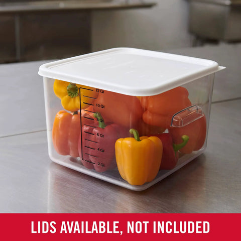 Space Saving Square 12 Quart Clear Food Storage Container For Kitchen Meal Prep And Sous Vide No Lid Durable Polycarbonate