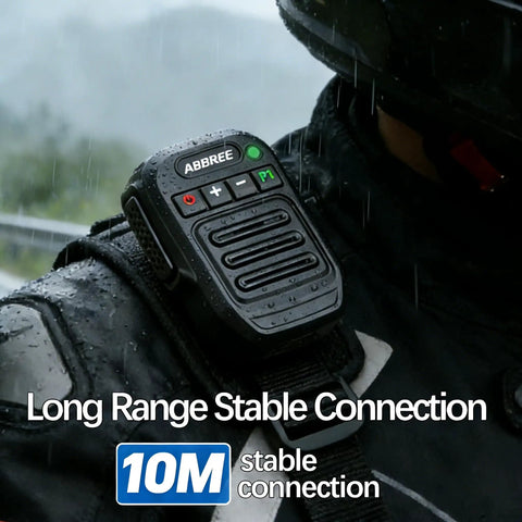 Waterproof Float Wireless Mic for Ham Radios 2 Pin Shoulder Speaker Microphone in rainy conditions on jacket
