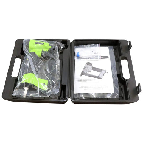 Heavy Duty Pneumatic Staple Gun For Upholstery And Woodworking With Easy Trigger in carrying case with accessories
