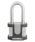 Front view of 50mm Laminated Steel Padlock Set Keyed 2 Inch Shackle Boron Steel Body Built Tough Weatherproof Heavy Duty Locks 4 Pack