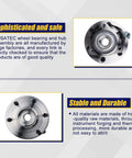 Front Wheel Bearing Hub Assembly Direct Fit For Infiniti QX56 2004 2005 2006 2007 And Nissan Armada Pathfinder Titan 2004 2005 2006 2007 Six Lug With ABS Sealed Bearing Replacement Easy Install, top view